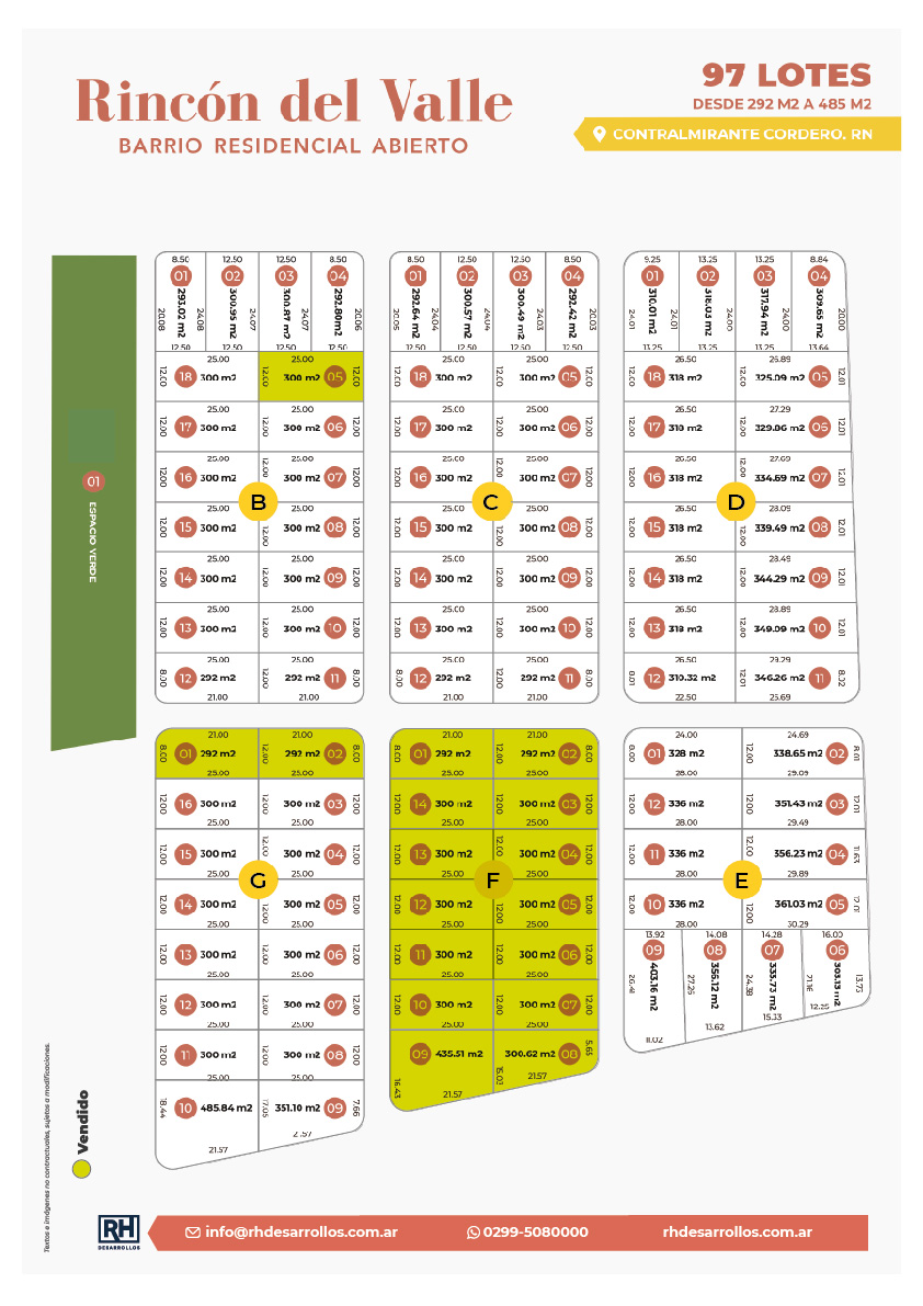 Plano de disponibilidad de Rincón del Valle