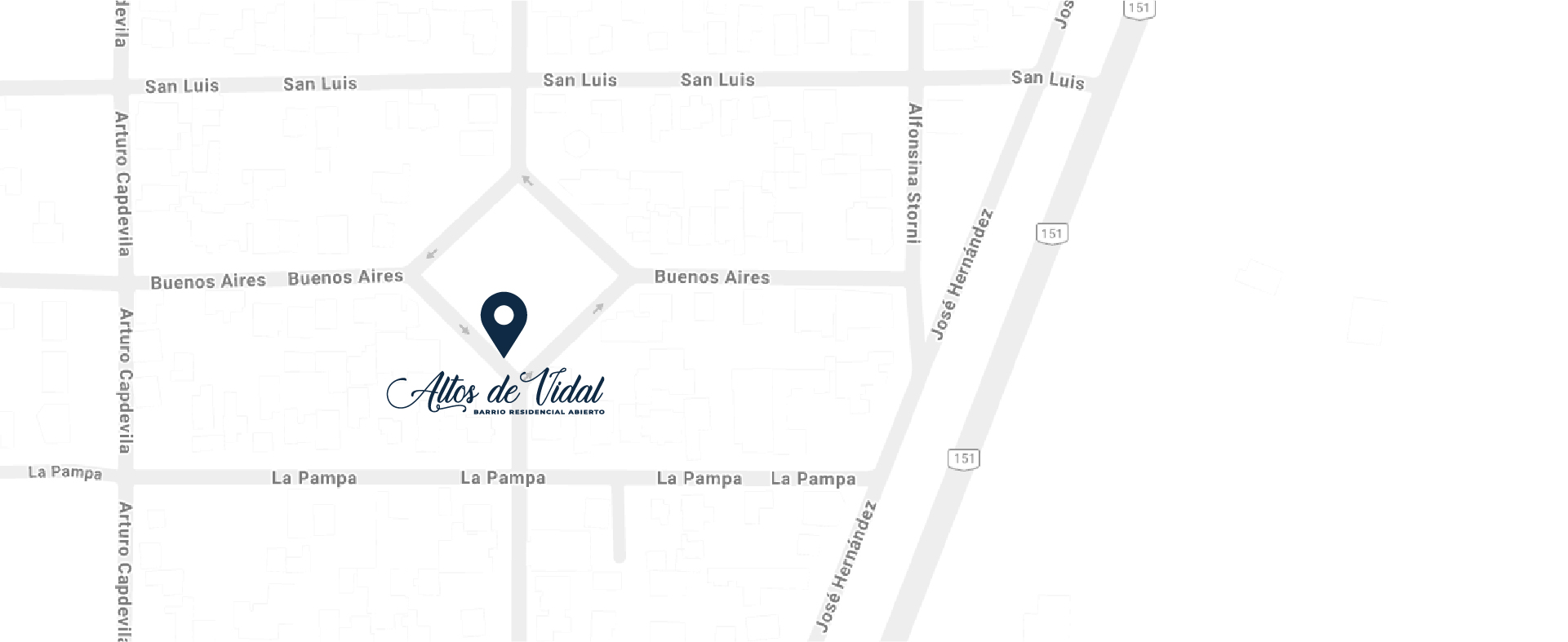 Mapa de ubicación de Altos de Vidal en Sargento Vidal