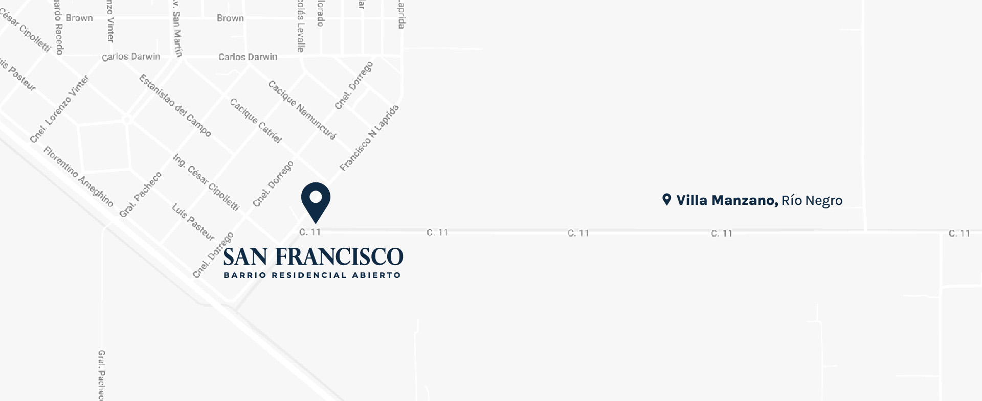 Mapa de ubicación de San Francisco en Villa Manzano